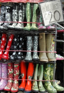 London Shopping Wellies at Camden Market