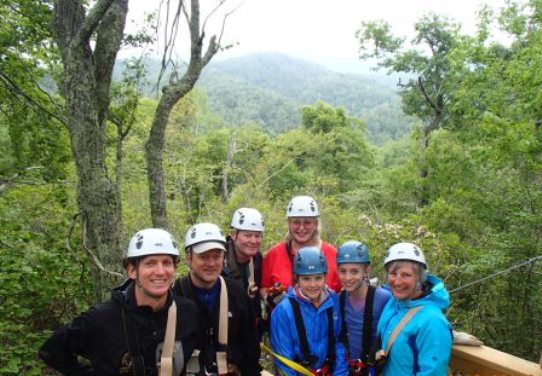 Sky Valley Zipline Tour Family Landing near Boone, NC