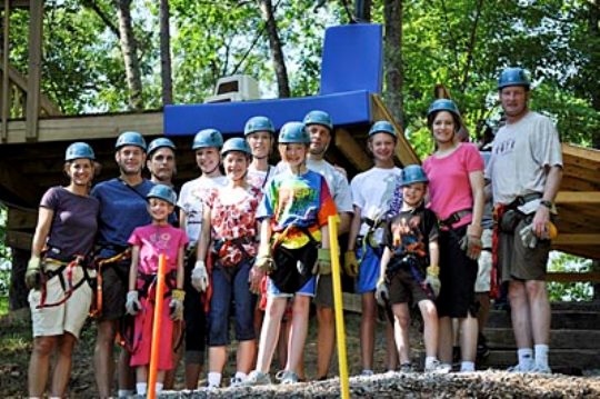 Smoky Mountain Zipline Adventure Family Landing Spot