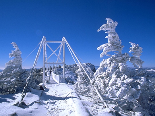 Boone NC Swinging Bridge in Winter