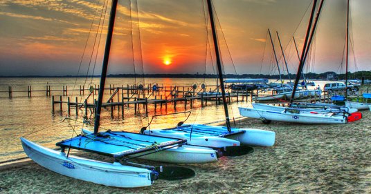 Summer Sailing on Clear Lake in Iowa.