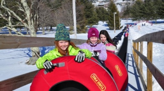 Boone NC Sugar Mountain Snow Tubing Line of Fun