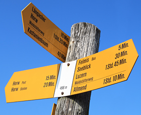 Lucerne Switzerland Sign Post ECHO Trails.com