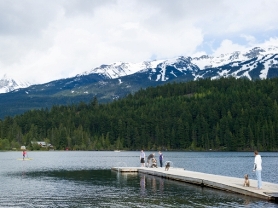 Whistler BC Lake, Dock, Dog  & Kids