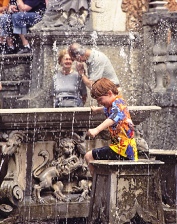 Italy Child at Fountain